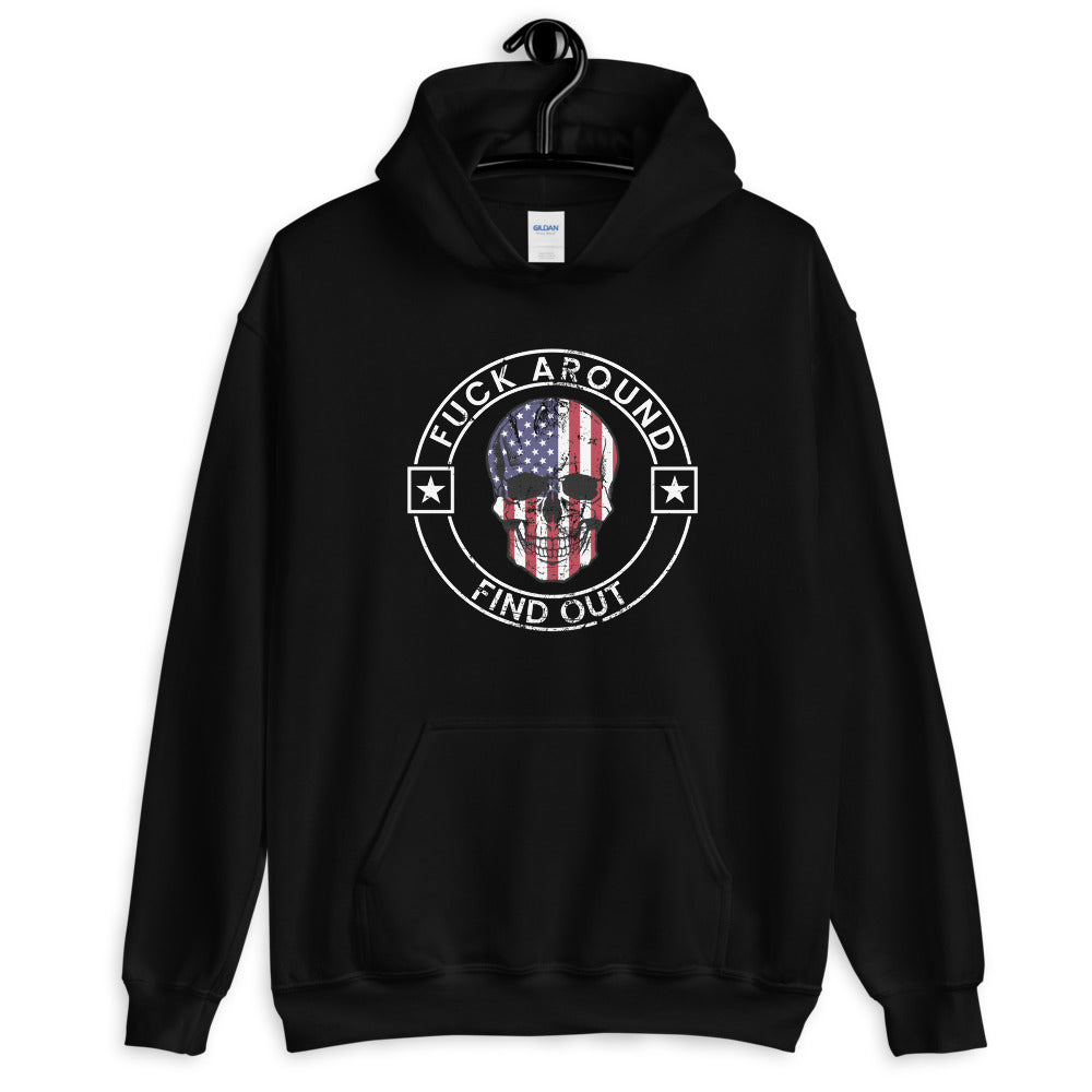 Funny Fuck Around & Find Out FAFO Vulgar Quote 4th Of July USA Flag  Unisex Hoodie Top Sweatshirt