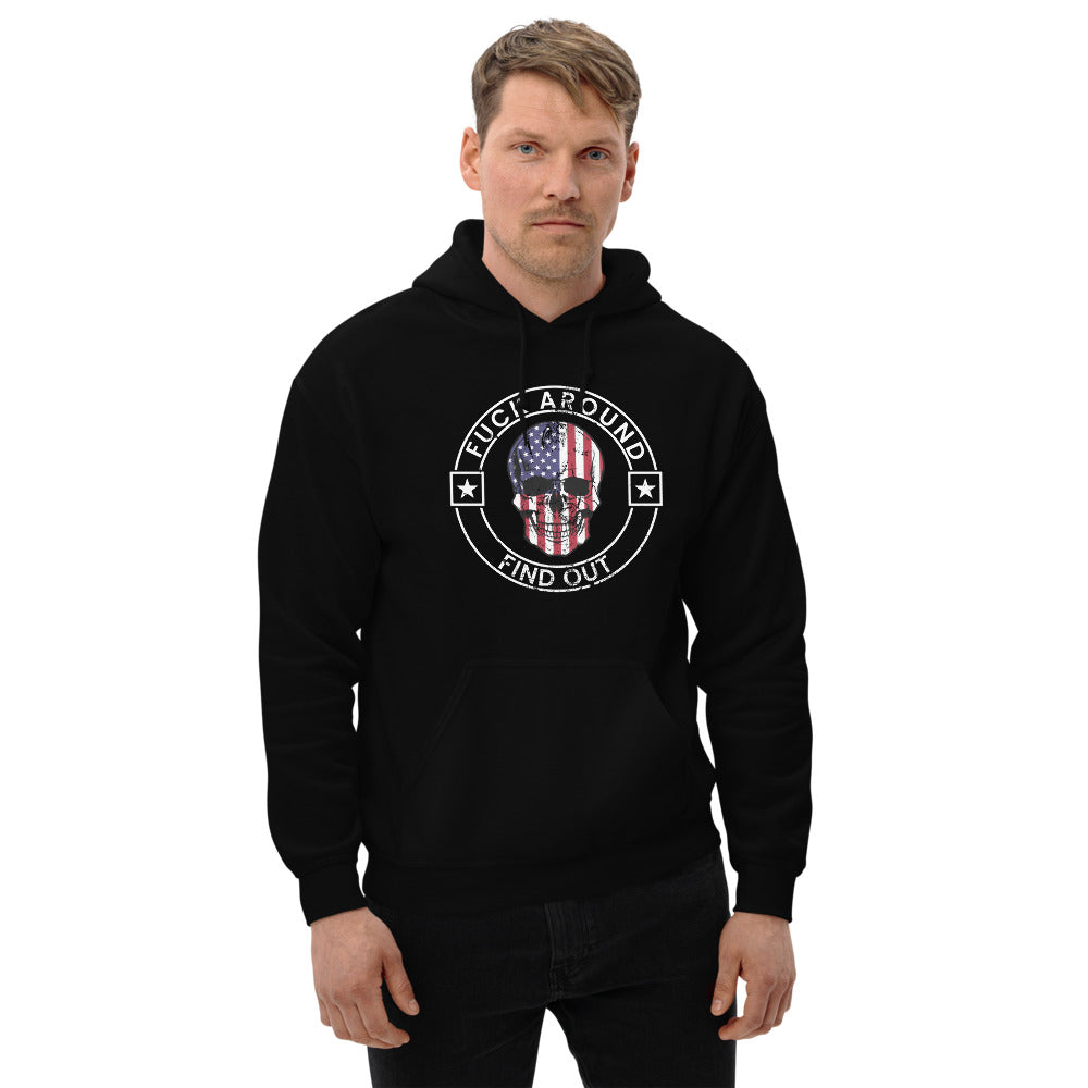 Funny Fuck Around & Find Out FAFO Vulgar Quote 4th Of July USA Flag  Unisex Hoodie Top Sweatshirt