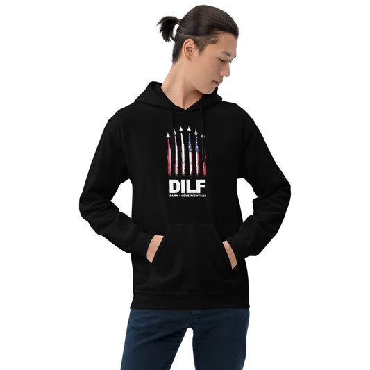 Funny DILF 4th Of July Military Service Fighter Jets Joke Quote  Unisex Hoodie Top Sweatshirt