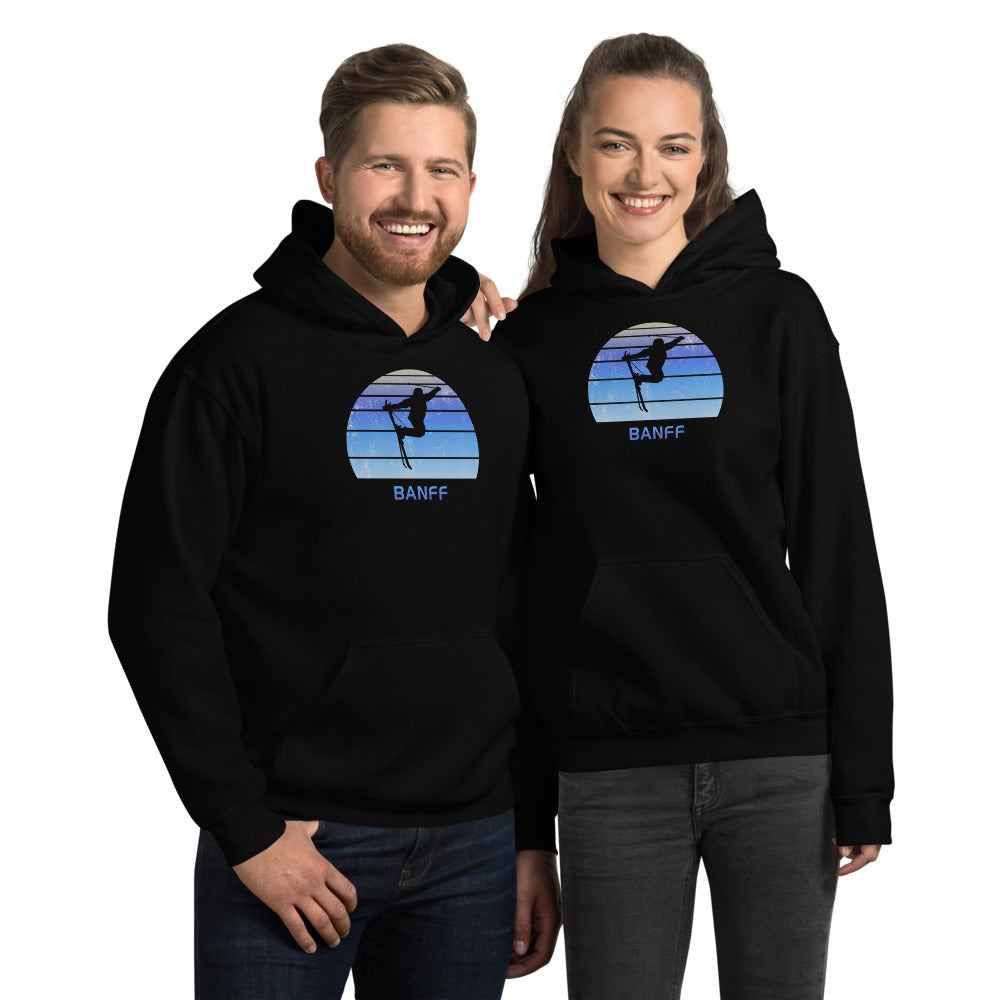 Retro Banff Canada Skiing Fan Unisex Hoodie Top Sweatshirt