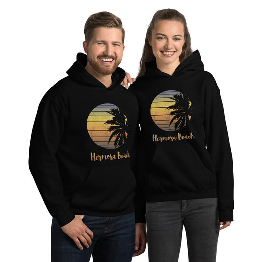 Retro Hermosa Beach California Cool Vacation Souvenir Palm Tree Unisex Hoodie Top Sweatshirt