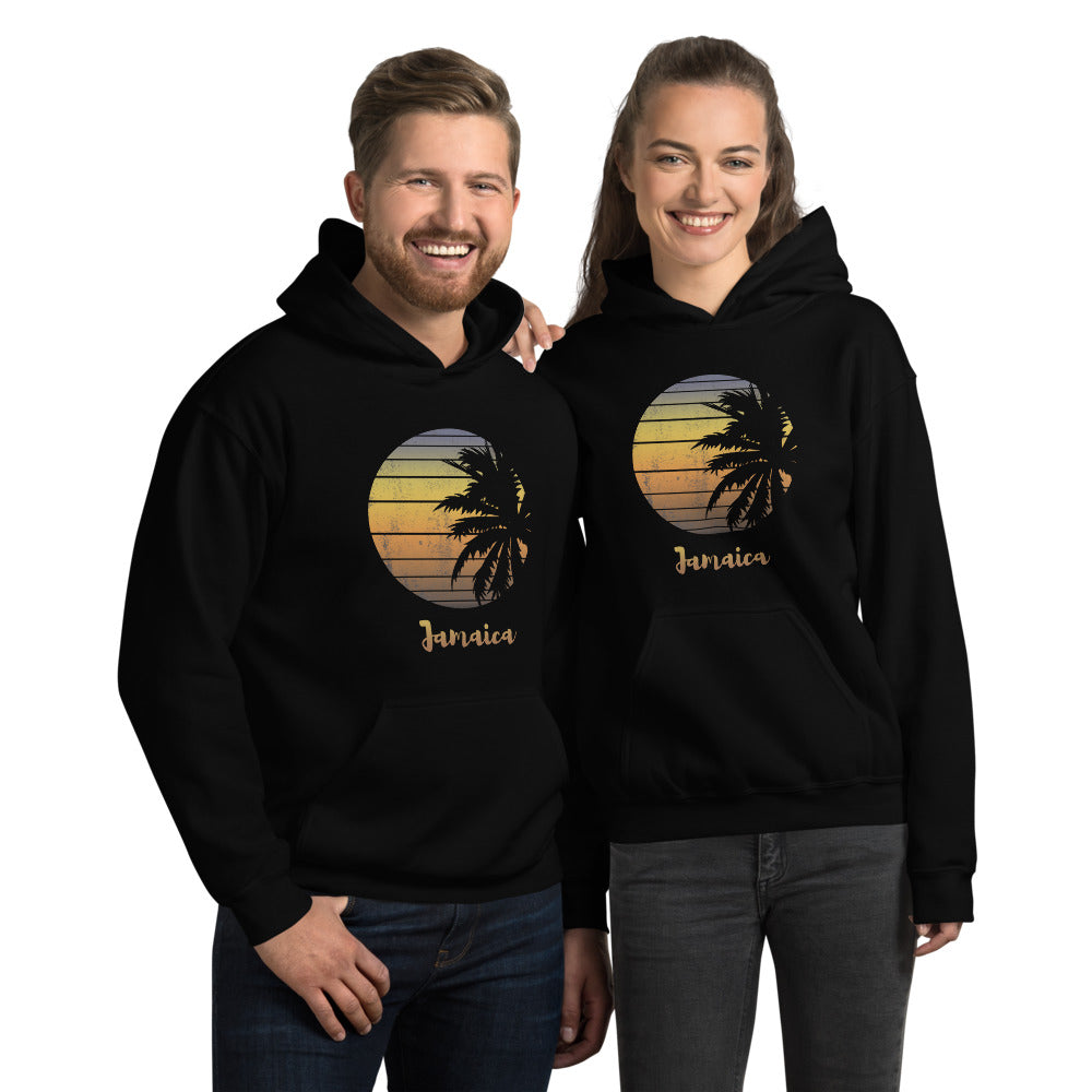 Retro Jamaica  Beach Palm Tree Vacation Souvenir Unisex Hoodie Top Sweatshirt