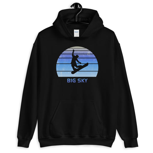 Retro Big Sky Montana Snowboarding Fan Unisex Hoodie Top Sweatshirt