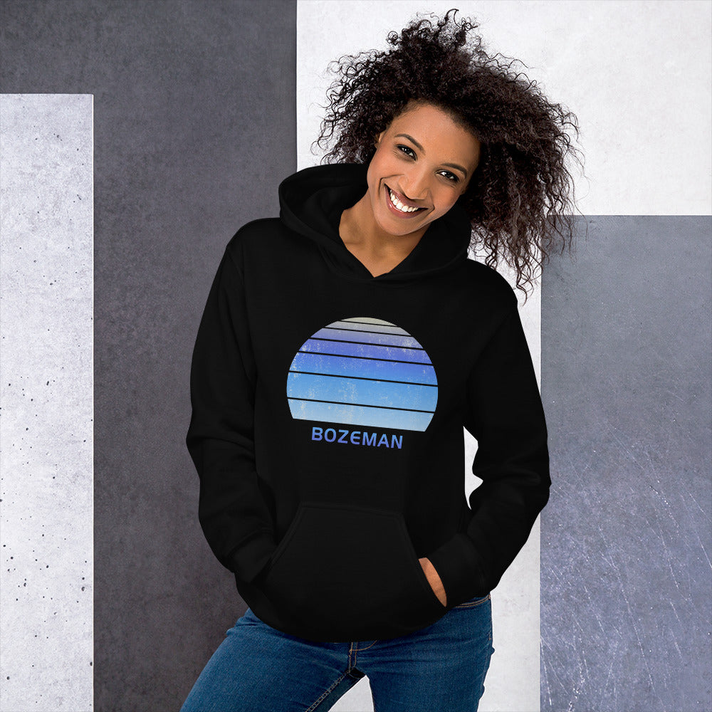 Retro Bozeman Montana Ski Skiing Fan Unisex Hoodie Top Sweatshirt