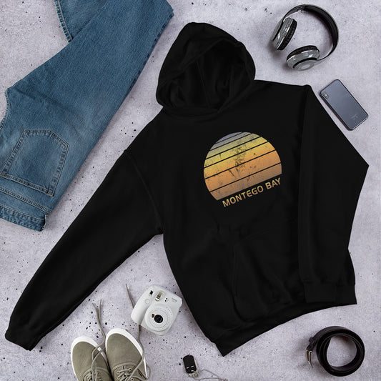 Retro Montego Bay Jamaica Beach Vacation Souvenir Unisex Hoodie Top Sweatshirt