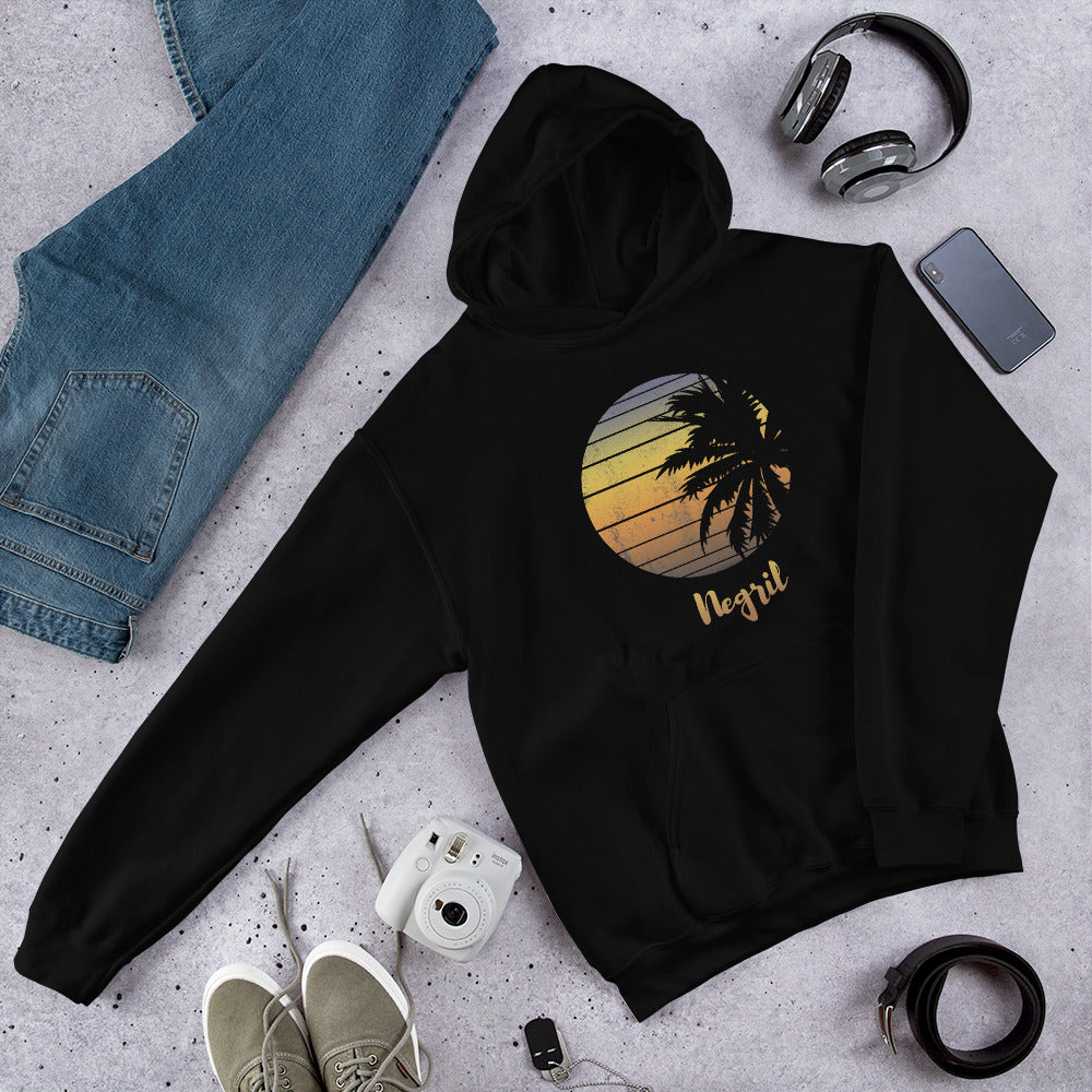 Retro Negril Jamaica  Beach Palm Tree Vacation Souvenir Unisex Hoodie Top Sweatshirt