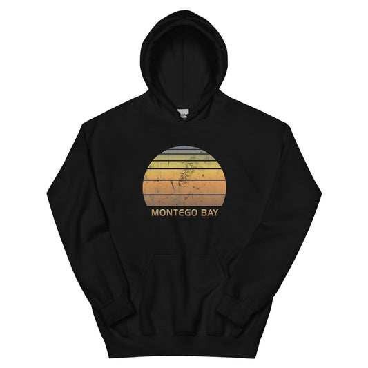 Retro Montego Bay Jamaica  Beach Vacation Souvenir Unisex Hoodie Top Sweatshirt