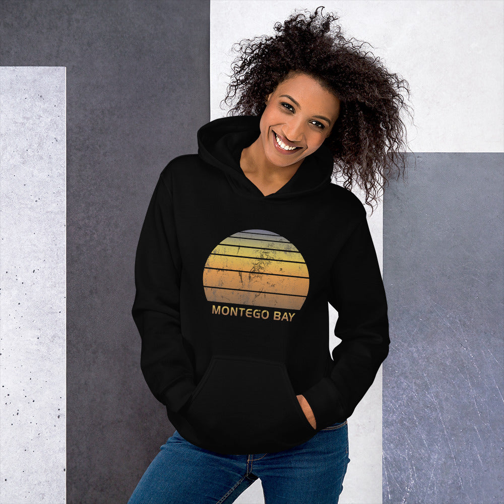 Retro Montego Bay Jamaica  Beach Vacation Souvenir Unisex Hoodie Top Sweatshirt