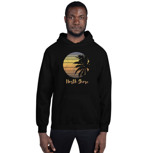 Retro North Shore Oahu Hawaii Hawaiian Beach Vacation Souvenir Unisex Hoodie Top Sweatshirt