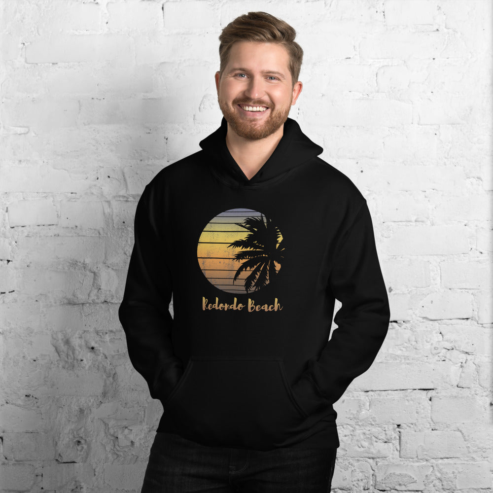 Retro Redondo Beach California Cool Vacation Souvenir Palm Tree Unisex Hoodie Top Sweatshirt