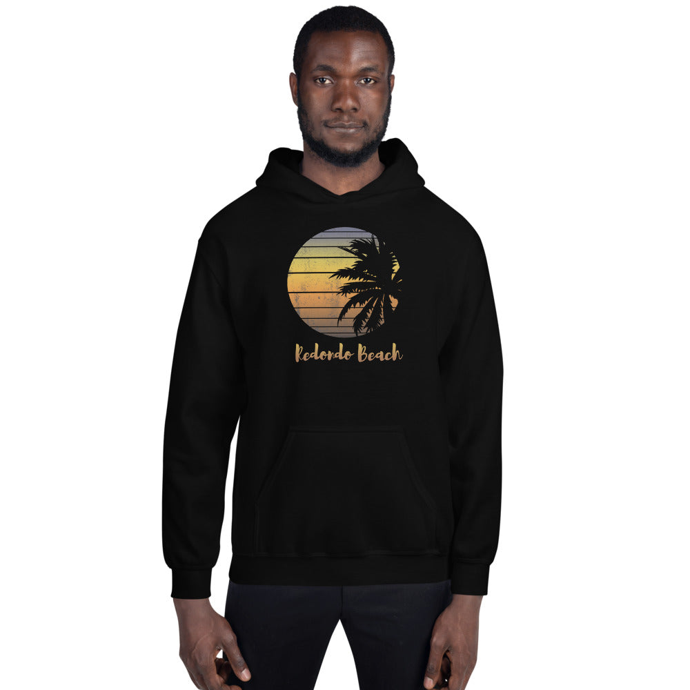 Retro Redondo Beach California Cool Vacation Souvenir Palm Tree Unisex Hoodie Top Sweatshirt