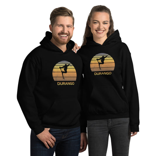 Cool Retro Durango Colorado Skiing Ski Fan Unisex Hoodie Top Sweatshirt