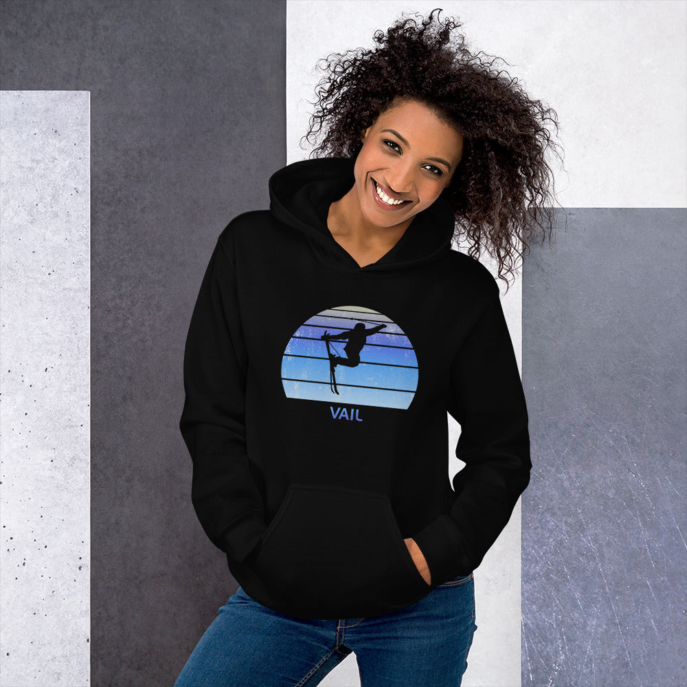 Retro Vail Colorado Skiing Fan Unisex Hoodie Top Sweatshirt