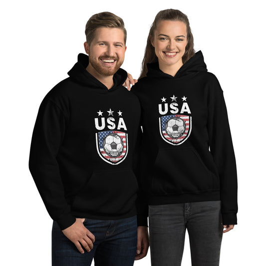 Retro USA Soccer Team Football Fan Country American Flag Unisex Hoodie Top Sweatshirt