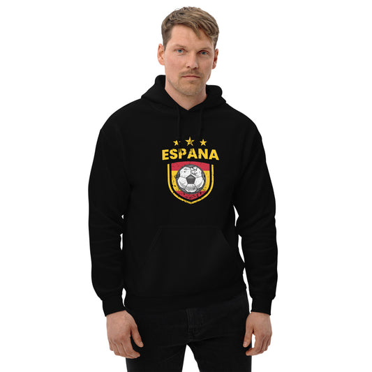 Retro Spain Soccer Team Football Fan Country Espana Spanish Flag Unisex Hoodie Top Sweatshirt