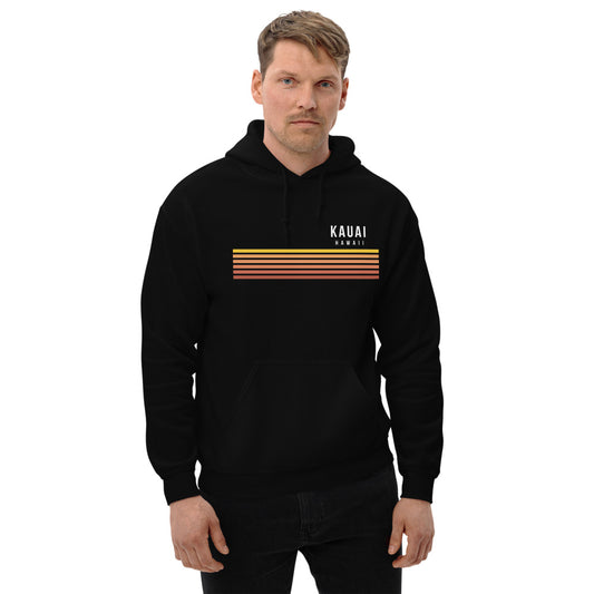 Retro Kauai Hawaii Vacation Stripes Unisex Hoodie Top Sweatshirt