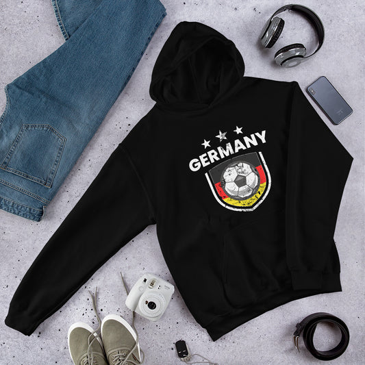 Retro Germany Soccer Team Football Fan Country Deutschland German Flag Unisex Hoodie Top Sweatshirt