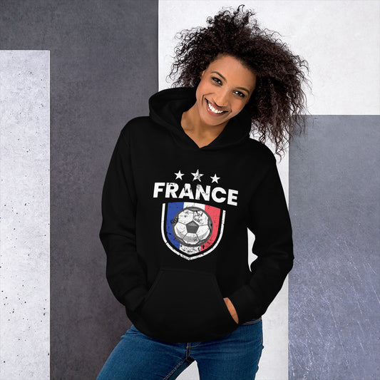 Retro France Soccer Team Football Fan Country French Flag Unisex Hoodie Top Sweatshirt