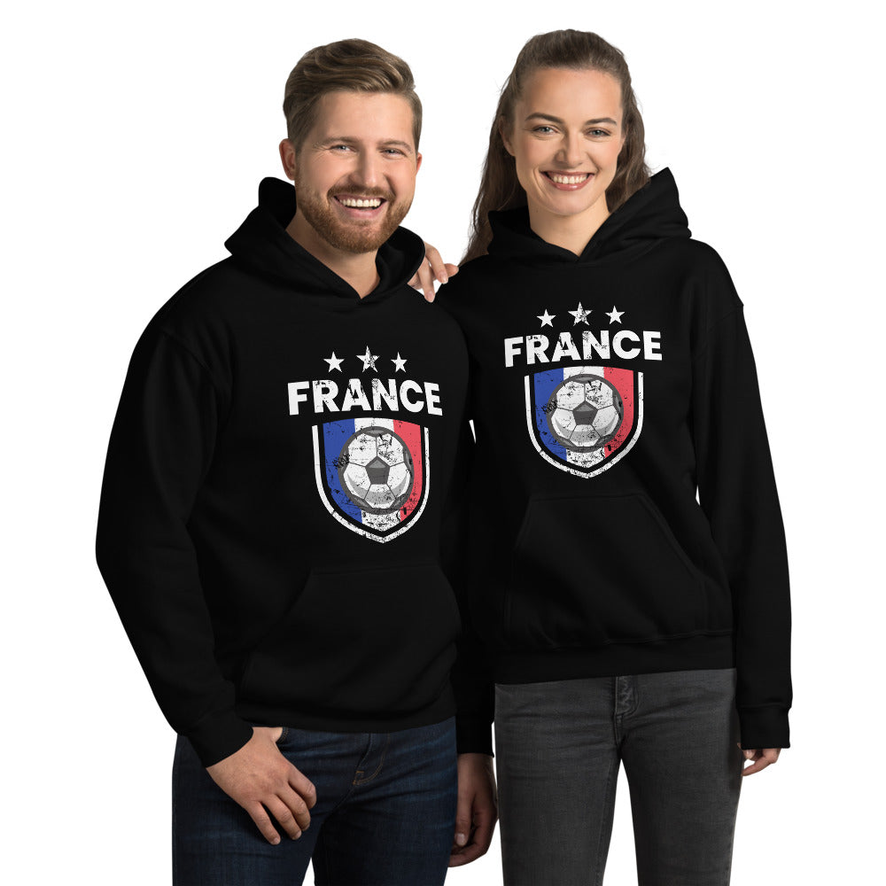 Retro France Soccer Team Football Fan Country French Flag Unisex Hoodie Top Sweatshirt