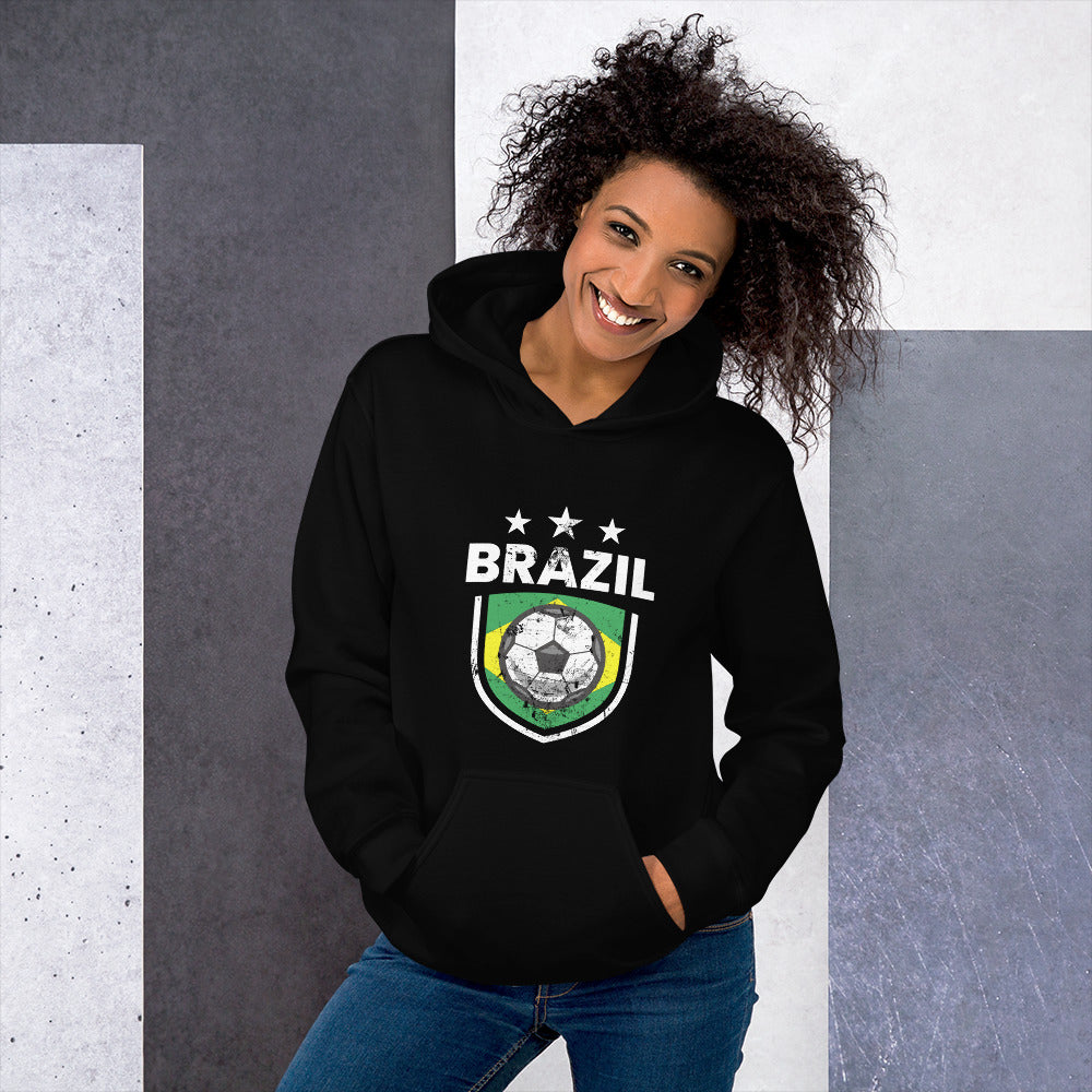 Retro Brazil Soccer Team Football Fan Country Brasil Brazilian  Unisex Hoodie Top Sweatshirt