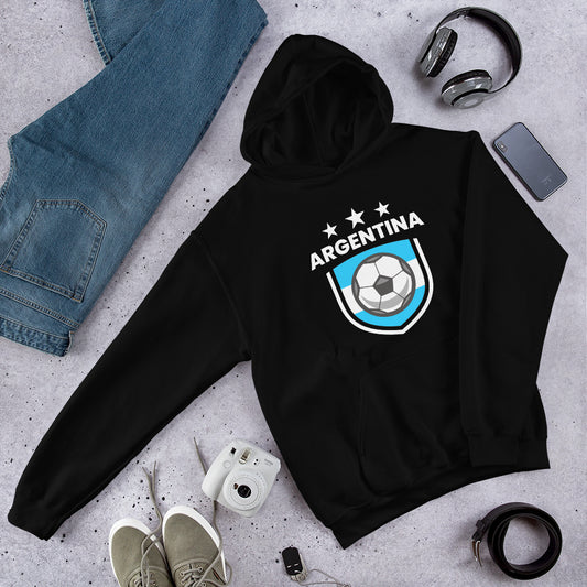 Retro Argentina Soccer Team Football Fan Country Argentinian Flag Unisex Hoodie Top Sweatshirt