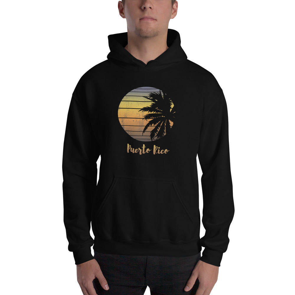 Retro Puerto Rico  Beach Palm Tree Vacation Souvenir Unisex Hoodie Top Sweatshirt