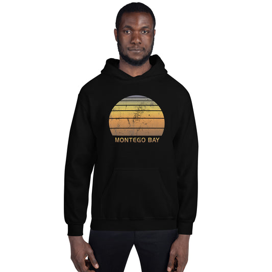 Retro Montego Bay Jamaica  Beach Vacation Souvenir Unisex Hoodie Top Sweatshirt