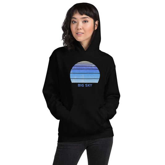 Retro Big Sky Montana Ski Skiing Fan Unisex Hoodie Top Sweatshirt