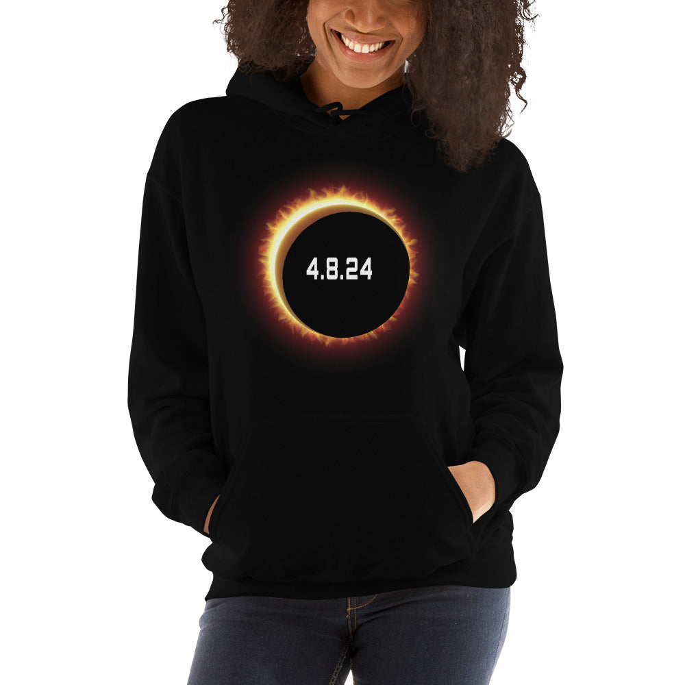 2024 Solar Eclipse Souvenir Memento April 8 Unisex Hoodie Top Sweatshirt