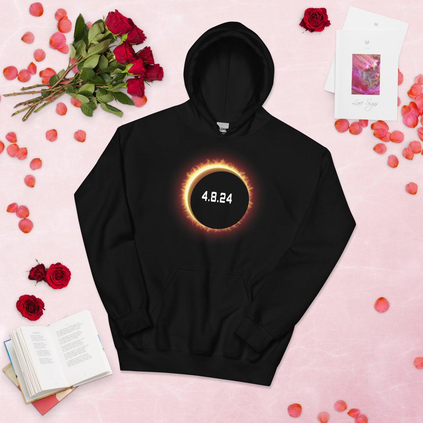 2024 Solar Eclipse Souvenir Memento April 8 Unisex Hoodie Top Sweatshirt