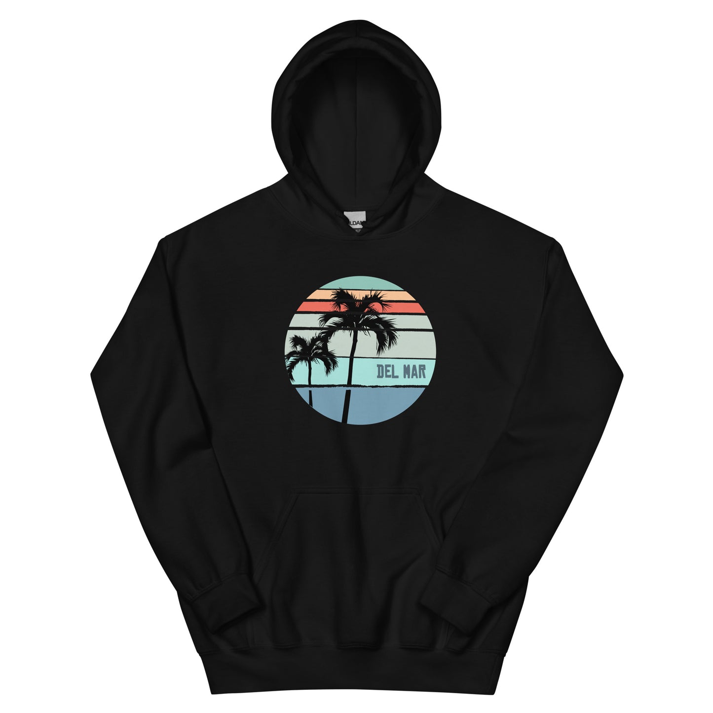 Cool Del Mar California Palm Tree Vacation Souvenir Unisex Hoodie Top Sweatshirt
