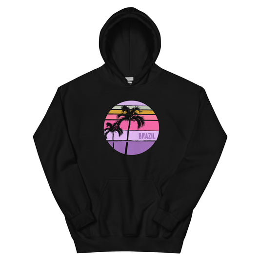 Cool Brazil Palm Tree Artistic Vacation Souvenir Unisex Hoodie Top Sweatshirt