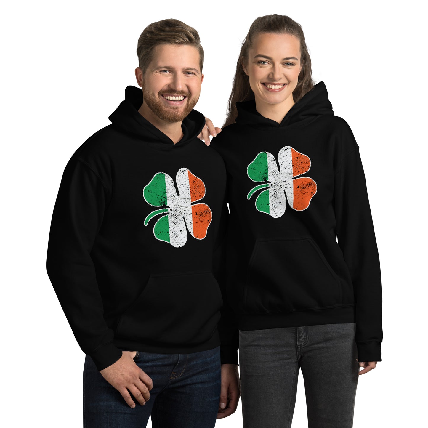 St. Patrick's Day Irish Flag Clover Shamrock Unisex Hoodie Top Sweatshirt