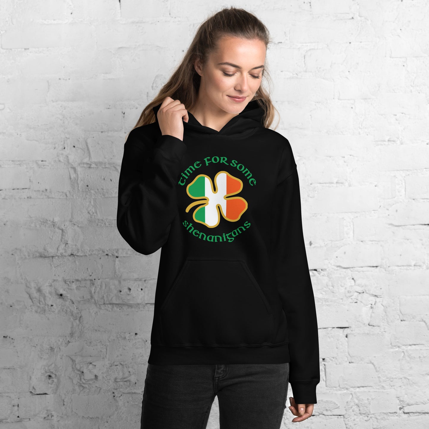 Funny Time For Some Shenanigans Irish Flag St. Patrick's Day Unisex Hoodie Top Sweatshirt