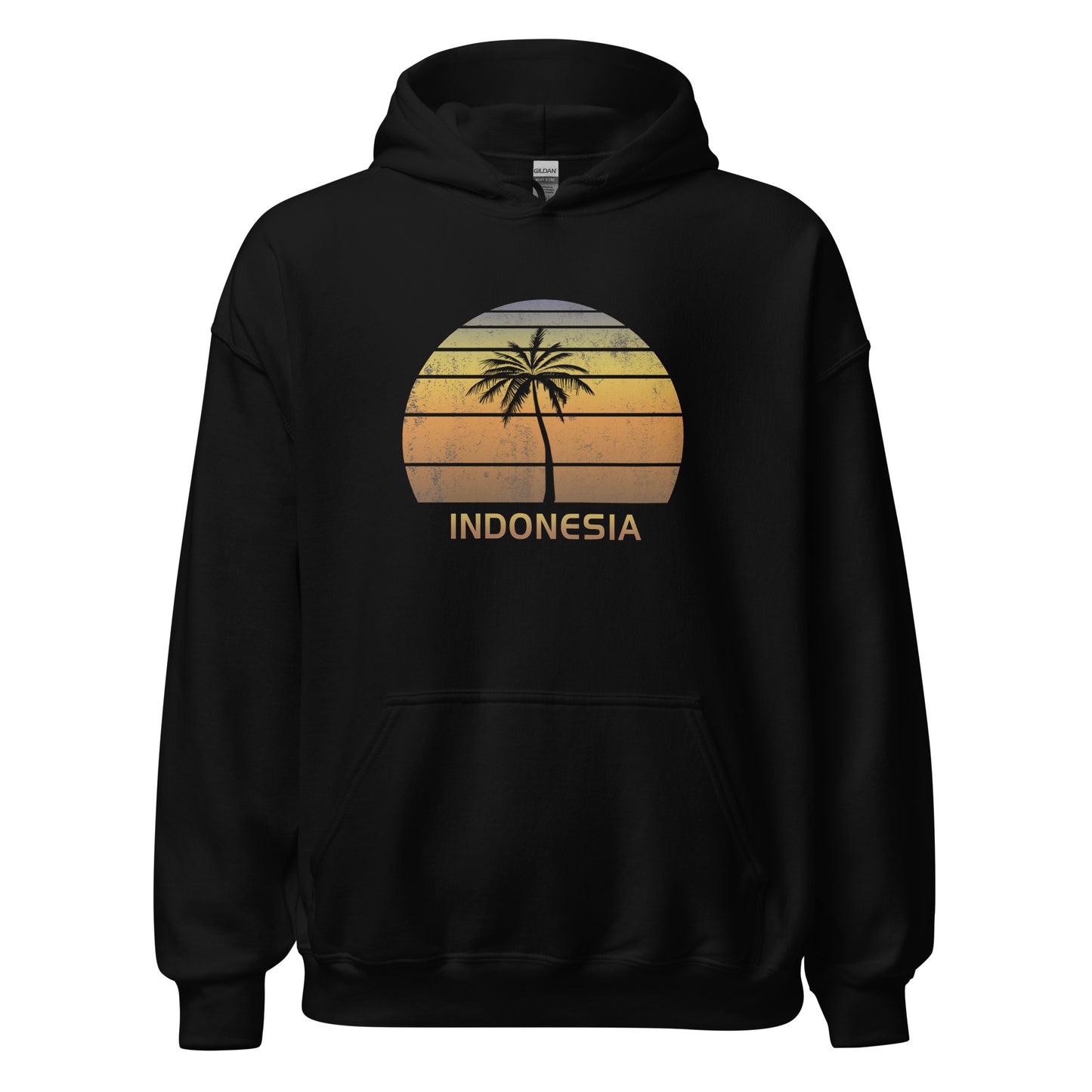 Retro Indonesia Vintage Sunset Beach Vacation Souvenir Cool Unisex Hoodie Top Sweatshirt