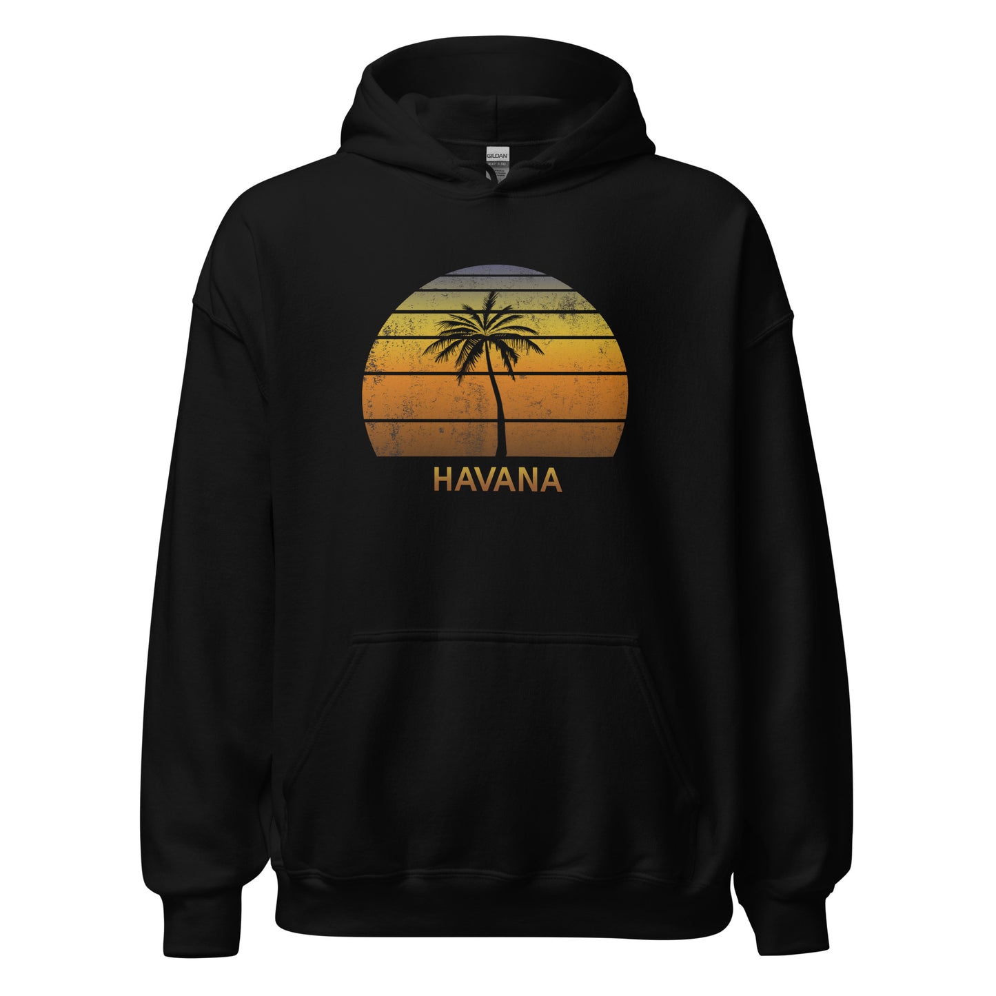 Retro Havana Cuba Vintage Sunset Beach Vacation Souvenir  Unisex Hoodie Top Sweatshirt