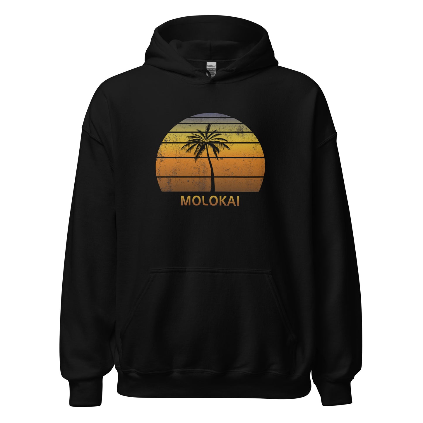 Retro Molokai Hawaii Vintage Sunset Beach Vacation Souvenir Unisex Hoodie Top Sweatshirt