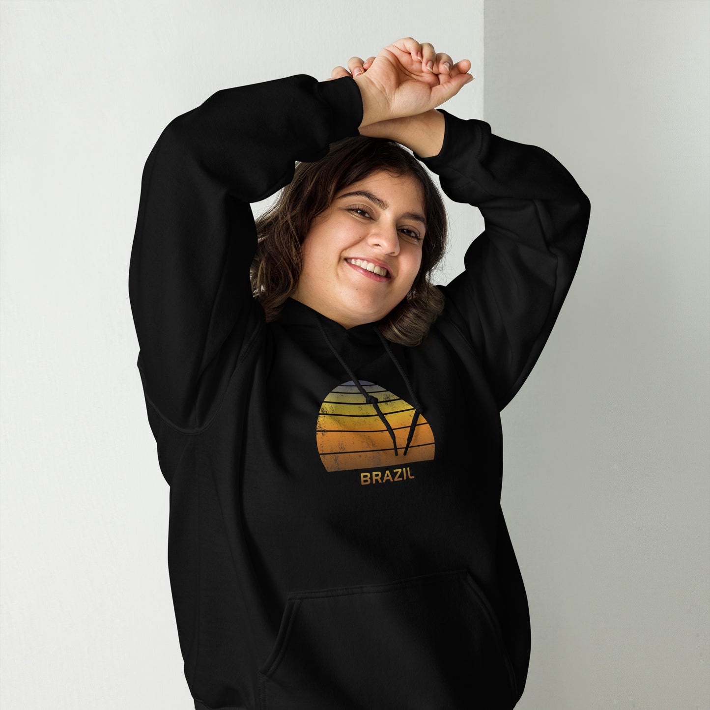 Retro Brazil Vacation Souvenir Sunset  Unisex Hoodie Top Sweatshirt