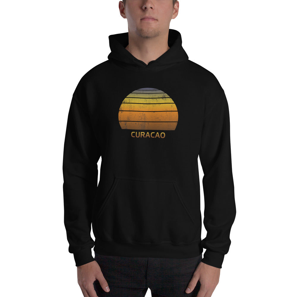 Retro Curacao Vacation Souvenir Sunset Unisex Hoodie Top Sweatshirt