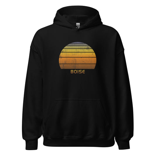 Retro Boise Idaho Vacation Souvenir Sunset Unisex Hoodie Top Sweatshirt