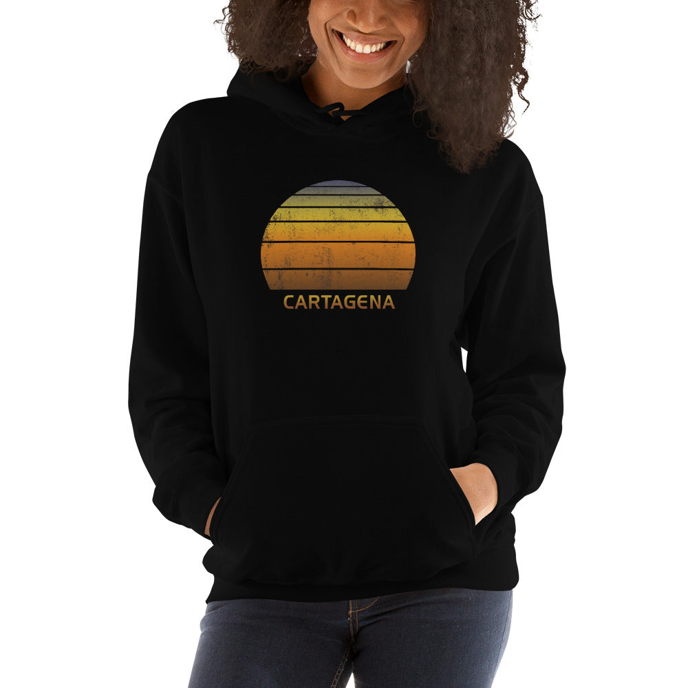 Retro Cartagena Colombia Vacation Souvenir Sunset Unisex Hoodie Top Sweatshirt