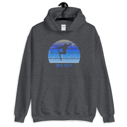 Retro Big Sky Montana Skiing Fan Unisex Hoodie Top Sweatshirt