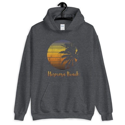 Retro Hermosa Beach California Cool Vacation Souvenir Palm Tree Unisex Hoodie Top Sweatshirt