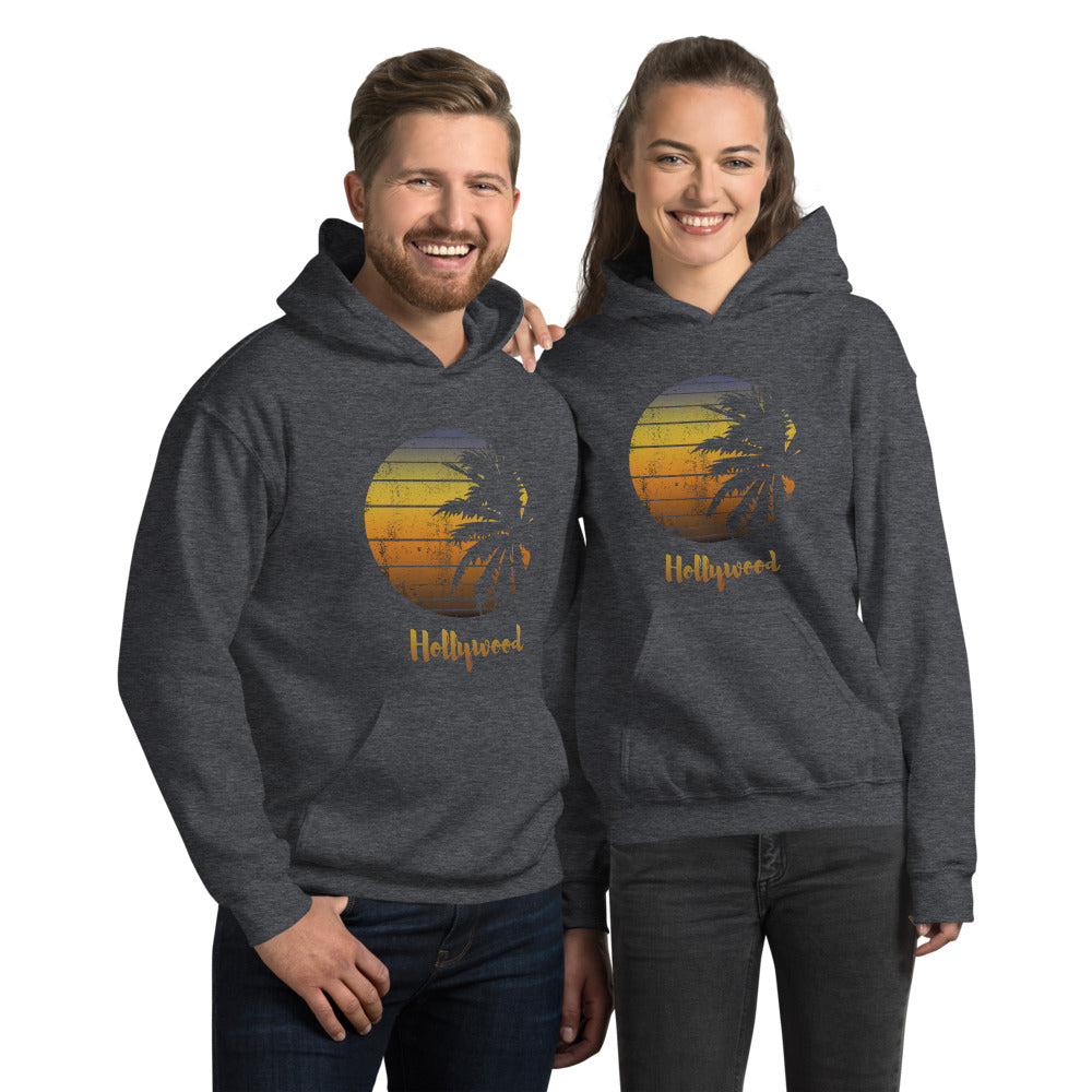 Retro Hollywood California  Palm Tree Vacation Souvenir Unisex Hoodie Top Sweatshirt