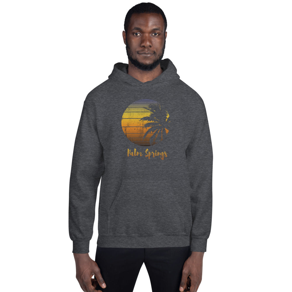 Retro Palm Springs California Desert Vacation Souvenir Palm Tree Unisex Hoodie Top Sweatshirt