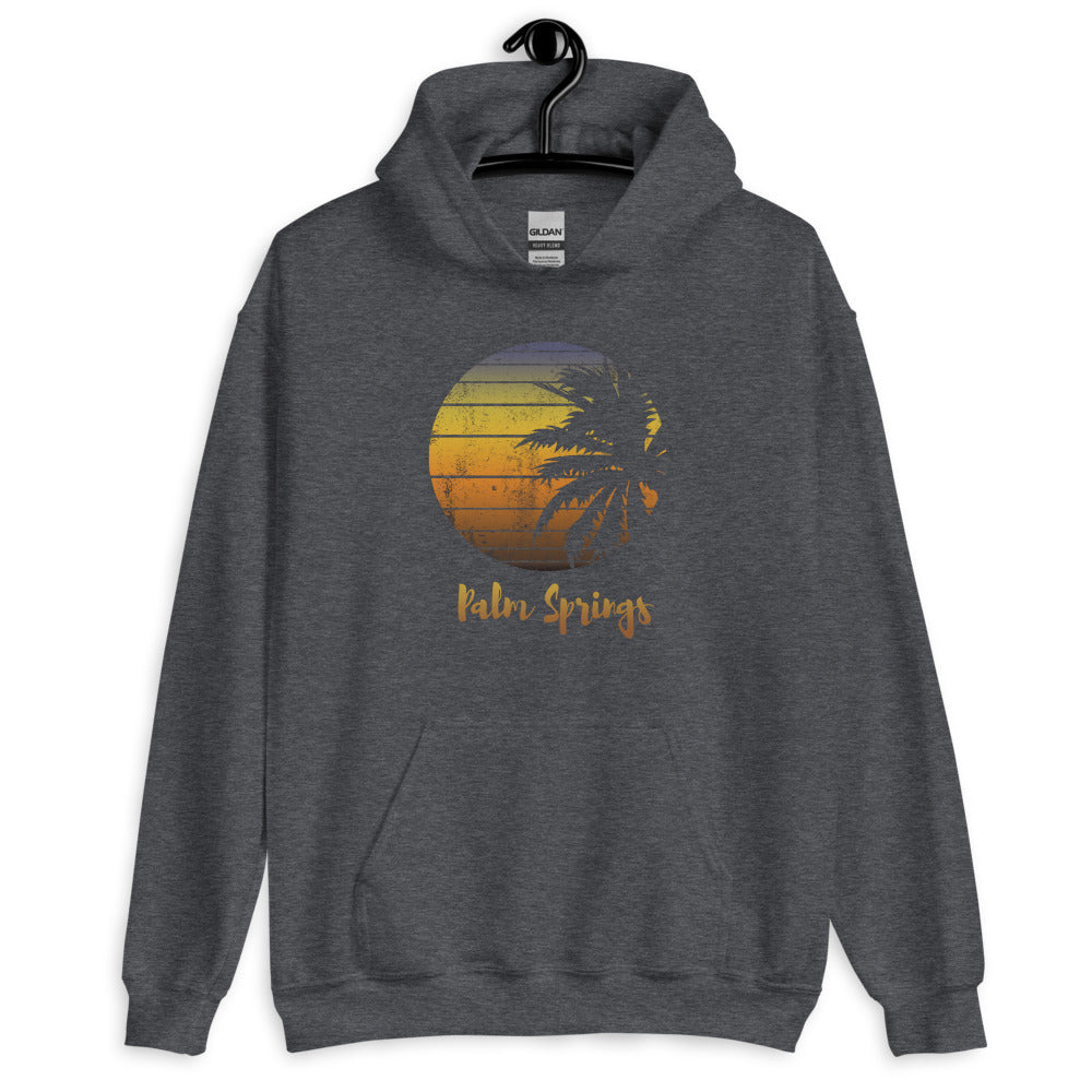 Retro Palm Springs California Desert Vacation Souvenir Palm Tree Unisex Hoodie Top Sweatshirt