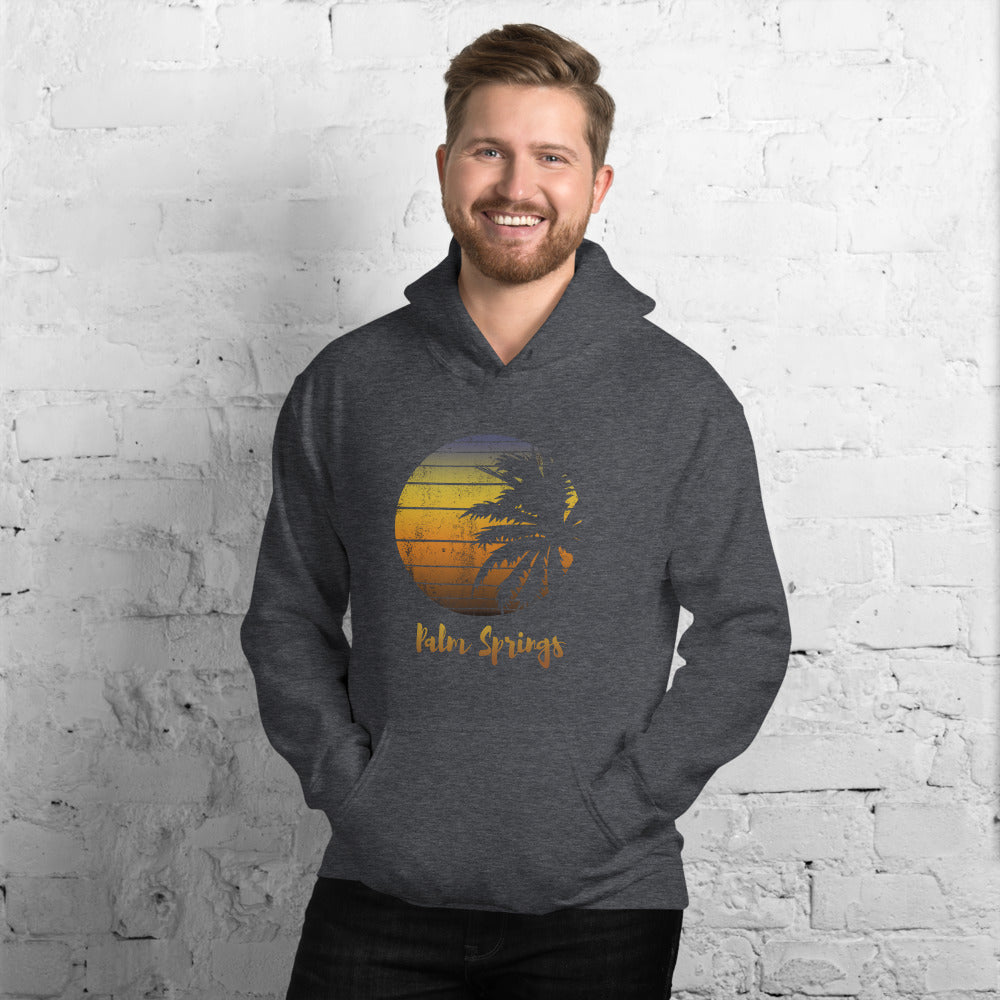 Retro Palm Springs California Desert Vacation Souvenir Palm Tree Unisex Hoodie Top Sweatshirt