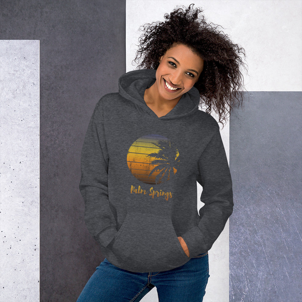 Retro Palm Springs California Desert Vacation Souvenir Palm Tree Unisex Hoodie Top Sweatshirt