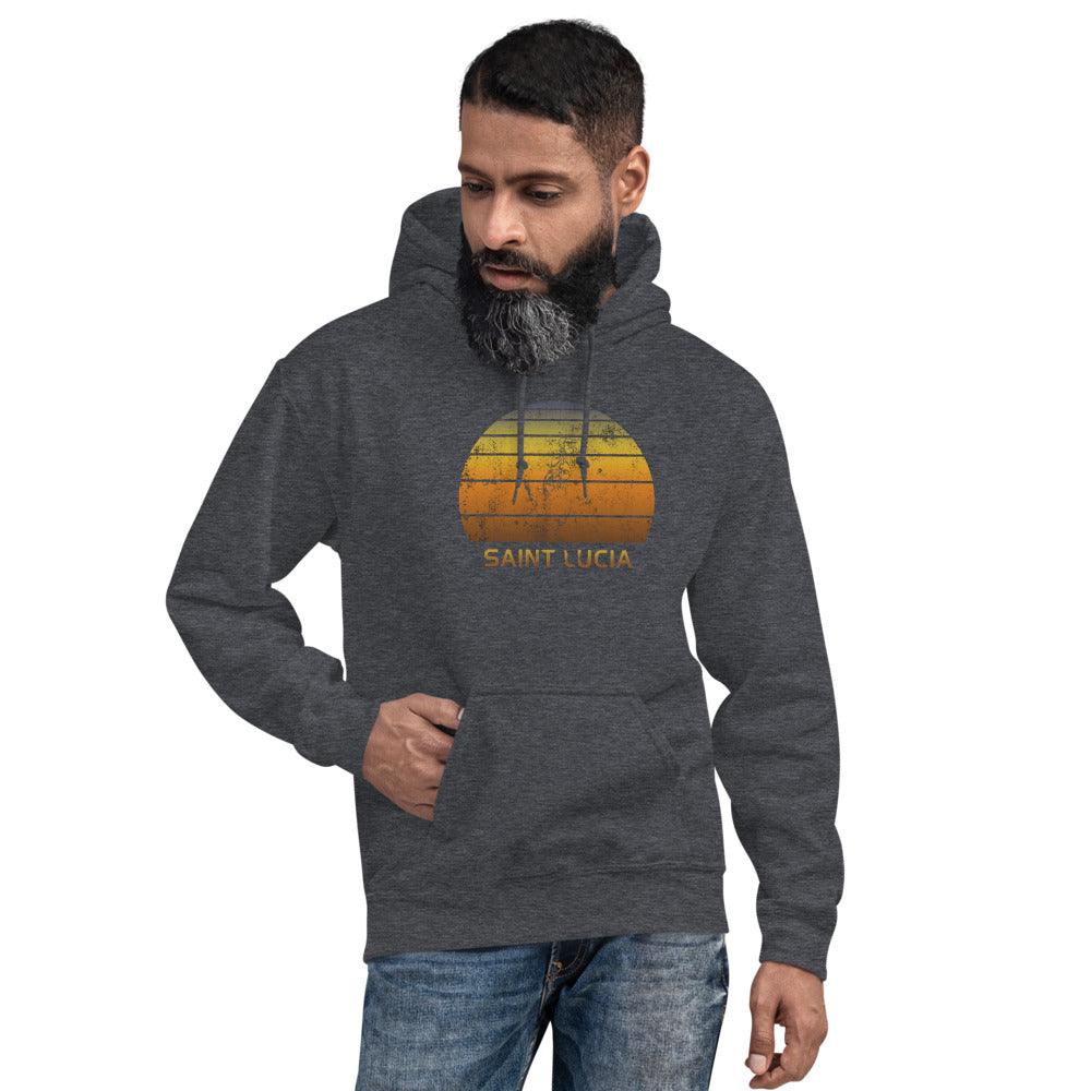 Retro Saint Lucia  Beach Vacation Souvenir Unisex Hoodie Top Sweatshirt