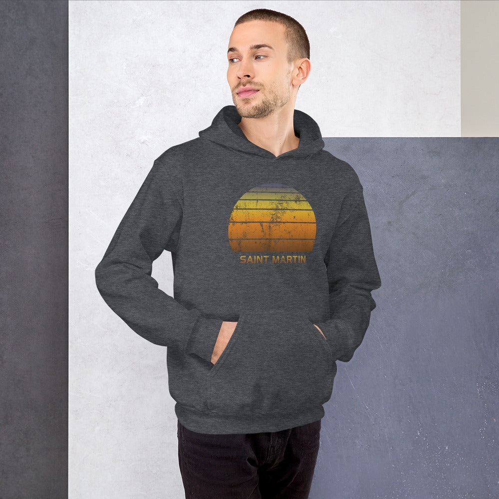 Retro Saint Martin  Beach Vacation Souvenir Unisex Hoodie Top Sweatshirt